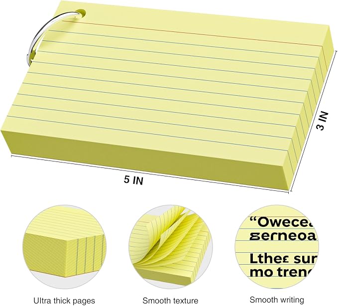 250 Count Yellow Index Cards 3x5 Inch - Image 2