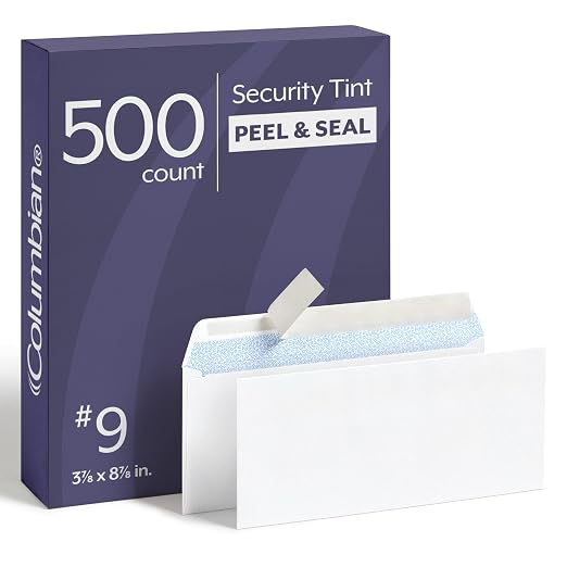 Columbian #9 Security Envelopes, 500 Pack, No Window Self Seal Envelopes by TOPSProducts