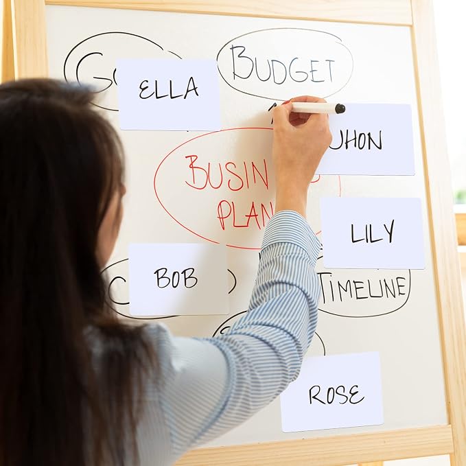 Spakon 50 Pack Dry Erase Blank Magnetic Labels Magnets Multipurpose Erasable - Image 5