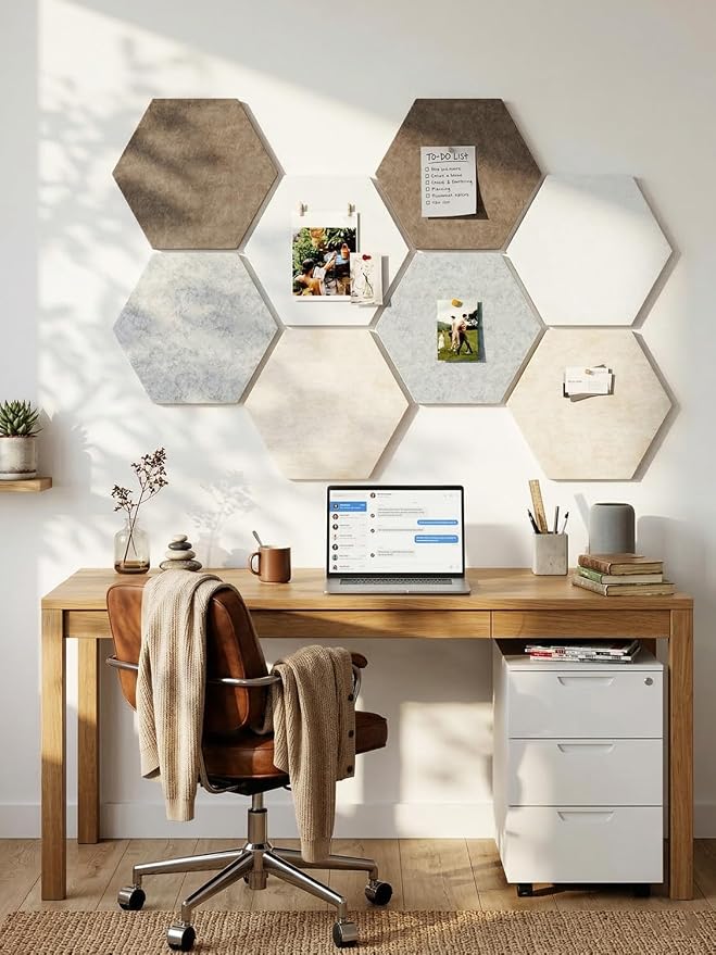 8 Pack Hexagon Felt Bulletin Board Tiles - Image 6
