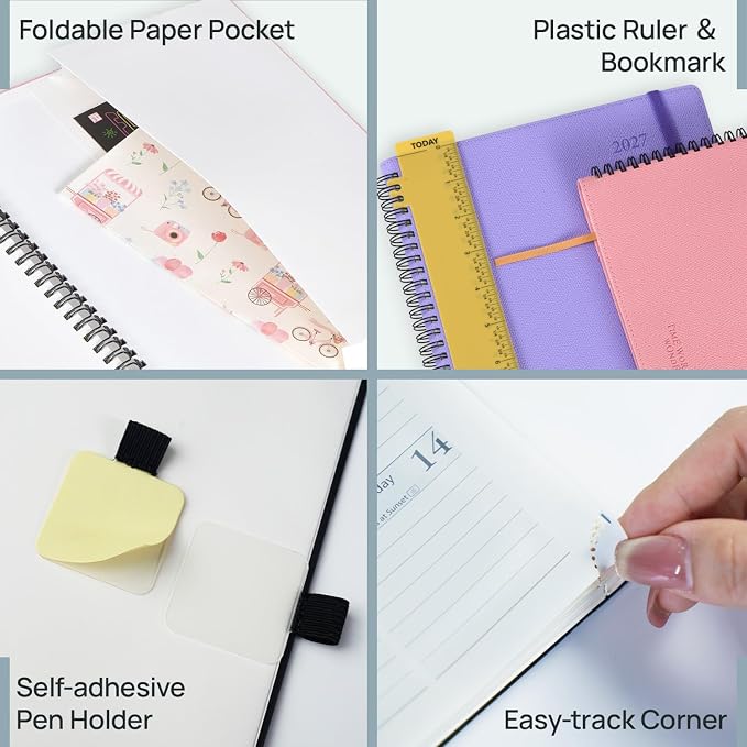 POPRUN 2027 Planner, Daily Appiontment Book from Jan 2027 to Dec 2027, Spiral - Image 6