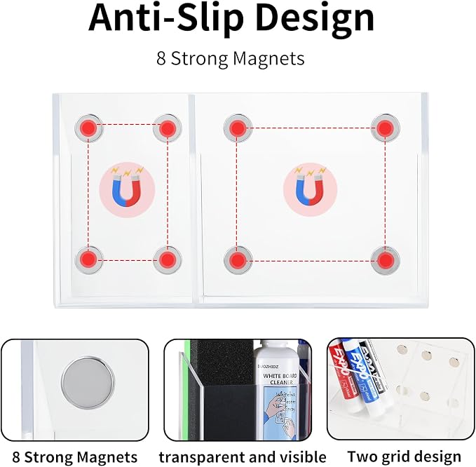 Lingshare Acrylic Magnetic Dry Erase Marker Holder - Image 4