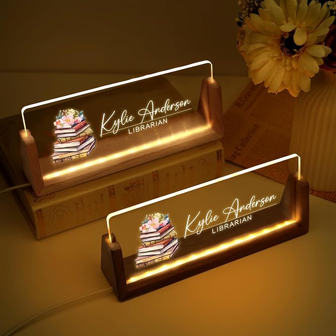 Custom Light Up Name Plate for Desk, Desk Name Plate Personalized - Image 2