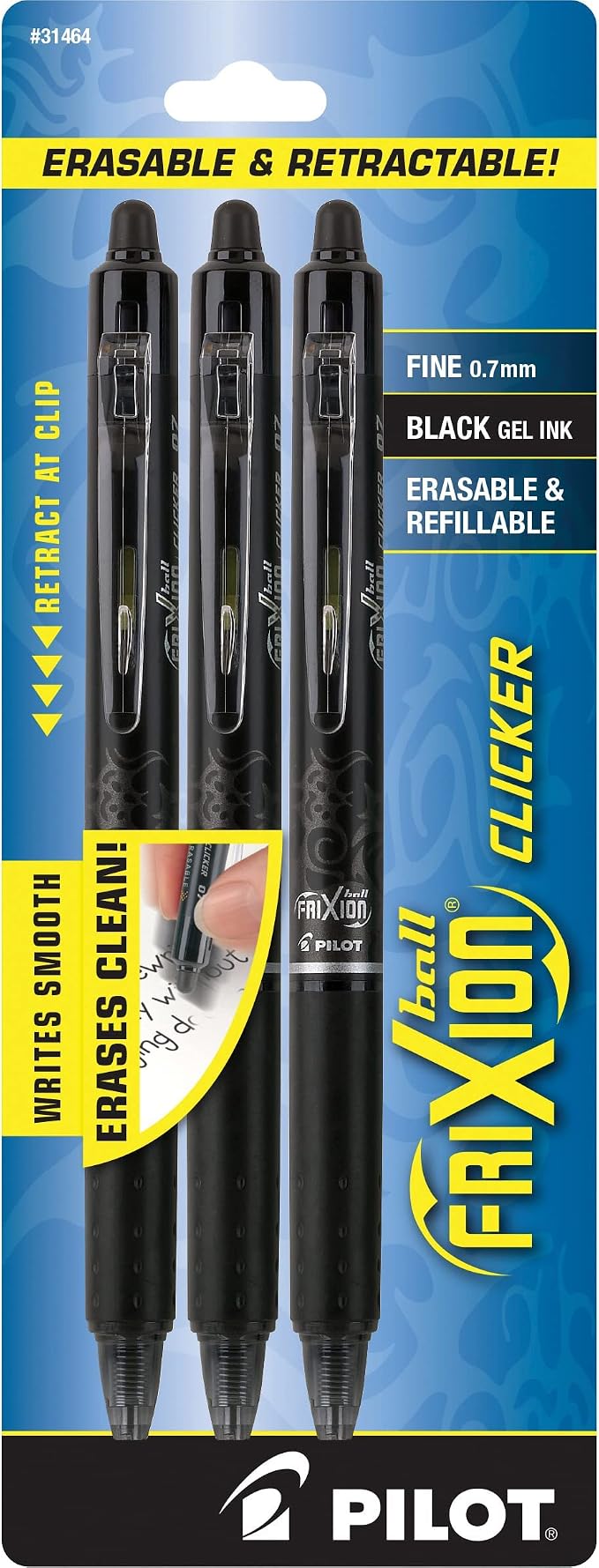 PILOT FriXion Clicker Erasable Pens, Refillable & Retractable Gel Ink Pens by PilotCorporationofAmerica