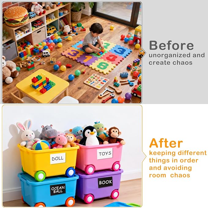 4x6 Inch Removable Storage Bin Labels 100 Pcs and 2 Markers, Water Oil Tear - Image 7