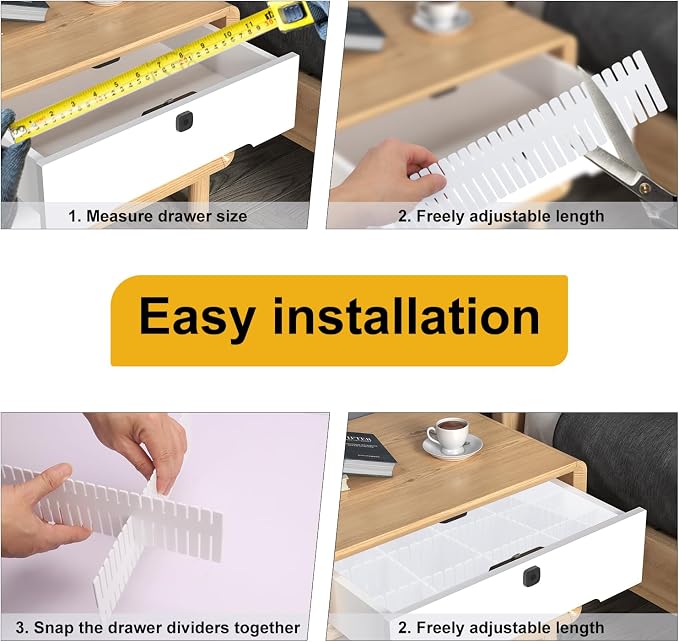 100 PCS Premium DIY Drawer Dividers, Adjustable Drawer Organizers - Image 4