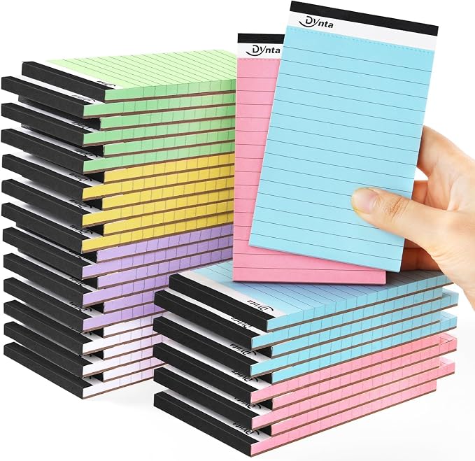 Dynta 36 Pcs 3x5 Note Pads, 45 Sheets Per College Ruled Mini Writing Pads by Dynta