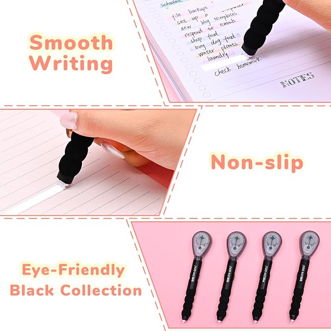 Temiary 4 Pcs White Correction Tape Pen, 19.69 ft Smooth Pull Out Tape Pens - Image 4