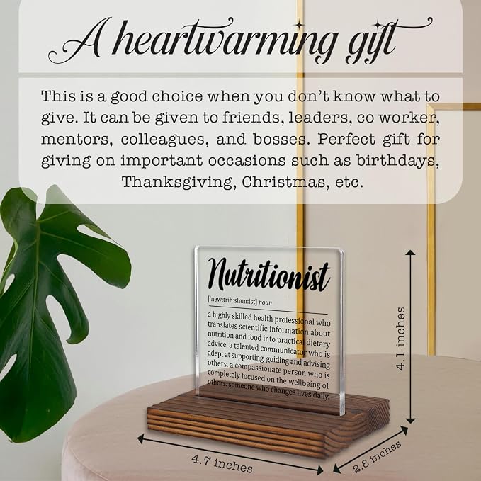 Nutritionist Gift for Women and Men, Thank You Desk Sign for Dietitian or - Image 4