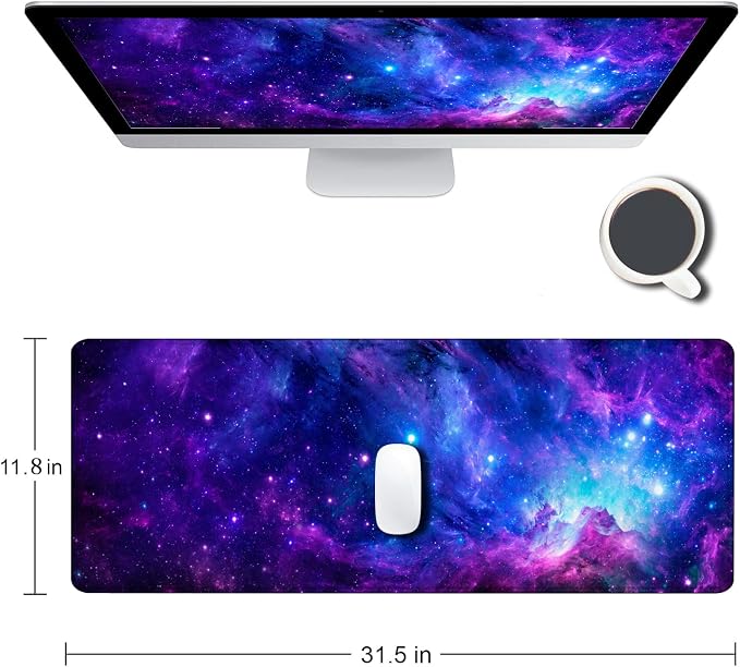 Gaming Large Mouse Pad with Stitched Edges, Extended Keyboard Pad, Non-Slip - Image 2