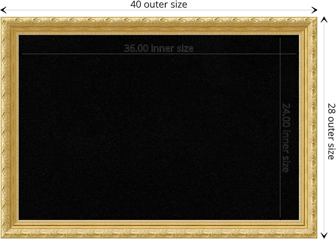 Amanti Art Black Cork Board for Wall, 28x40 Vision Board with Gold Wood Frame, Large Corkboard Office Decor for Home Organization, Traditional Corkboard Pinboard to display items for home organization-DeskLoop Office