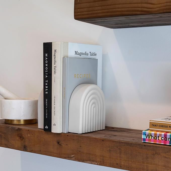 Decorative Concrete Bookends for Heavy Books – Stylish Set of 2, or Library - Image 7