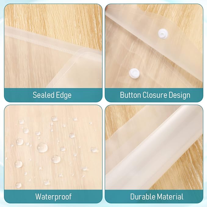 Zhehao 100 Pcs Clear Plastic Envelopes File Folders - Image 4