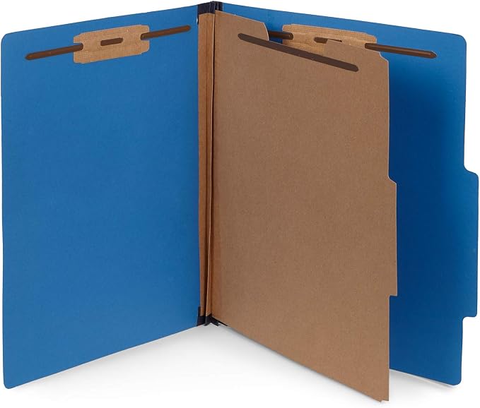 10 Dark Blue Classification Folders by BlueSummitSupplies