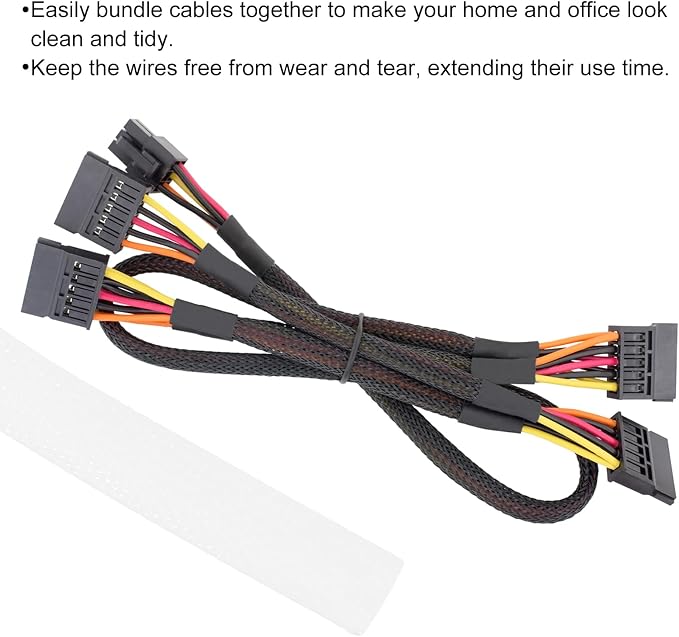 100ft PET Expandable Wire Loom 1/4 Inch, PET Braided Wire Sleeving Cable - Image 4