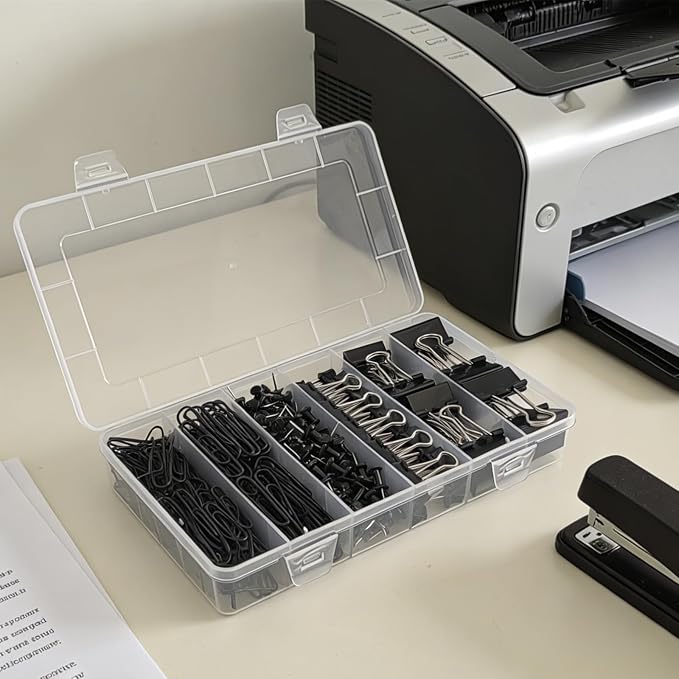 282 Pcs Black Office Clips Set Binder Clips and Paper Clips Push Pin Colored - Image 5
