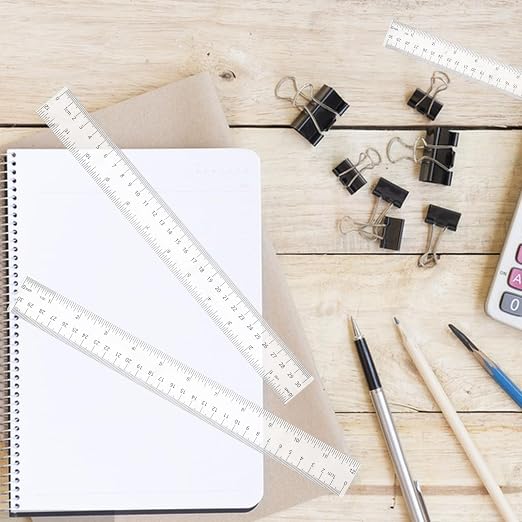 Plastic Ruler, 12 Inch Clear Plastic Ruler, Centimeter, Millimeter and Inches - Image 9