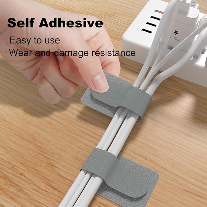 Cable Management Under Desk Cord Organizer Wire Computer Hider Clips Table Tray - Image 3