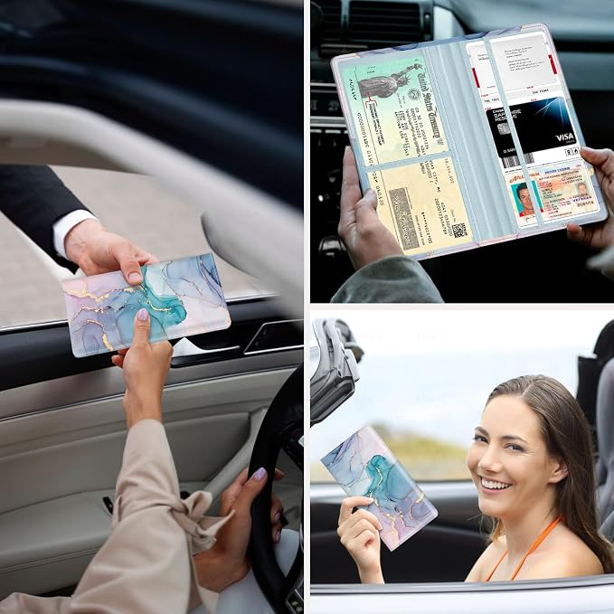 Car Registration and Insurance Holder，Colour Patterns Men Women Car License - Image 3