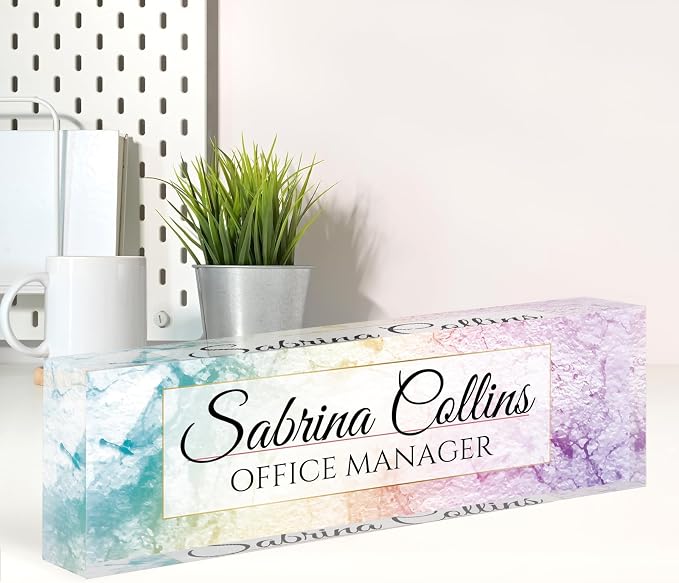 Name Plate for Desk, Desk Name Plate Personalized, Office Decor for Women Men by Spricoz