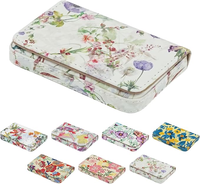 Business Card Holder，PU Leather Business Card Case Color Printing Pattern Card by AI-DEE