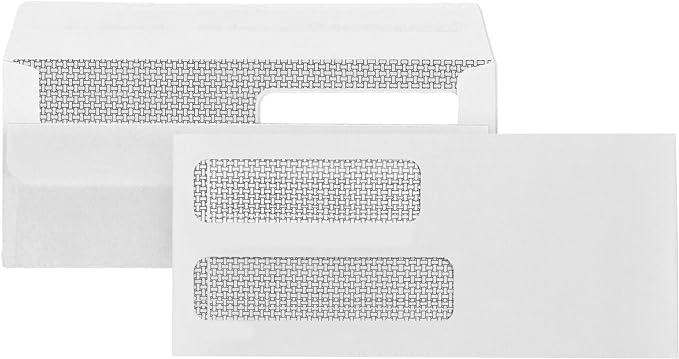 500 No. 10 Flip and Seal Double Window Security Envelopes by BlueSummitSupplies