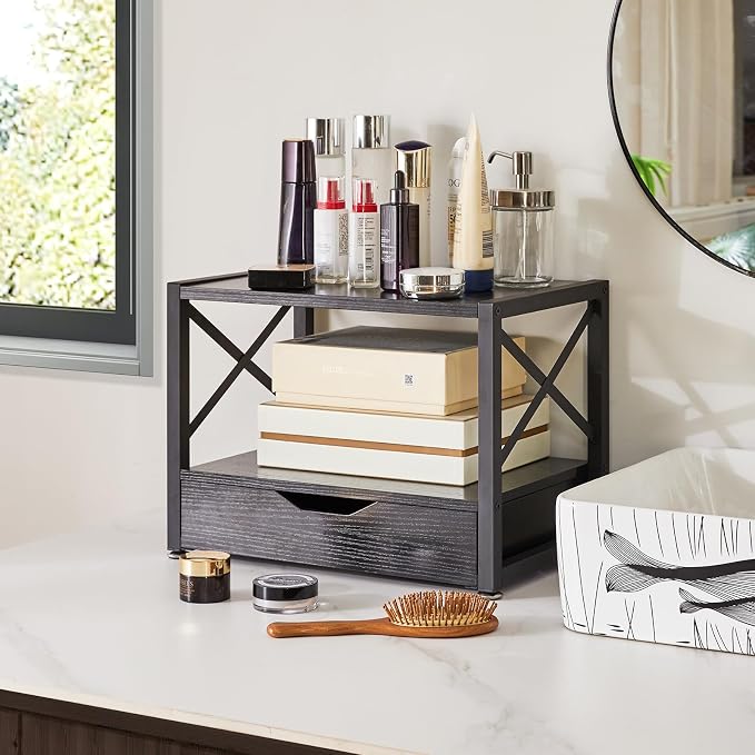IBUYKE 2 Tier Desktop Printer Stand, Wooden Printer Stand - Image 5