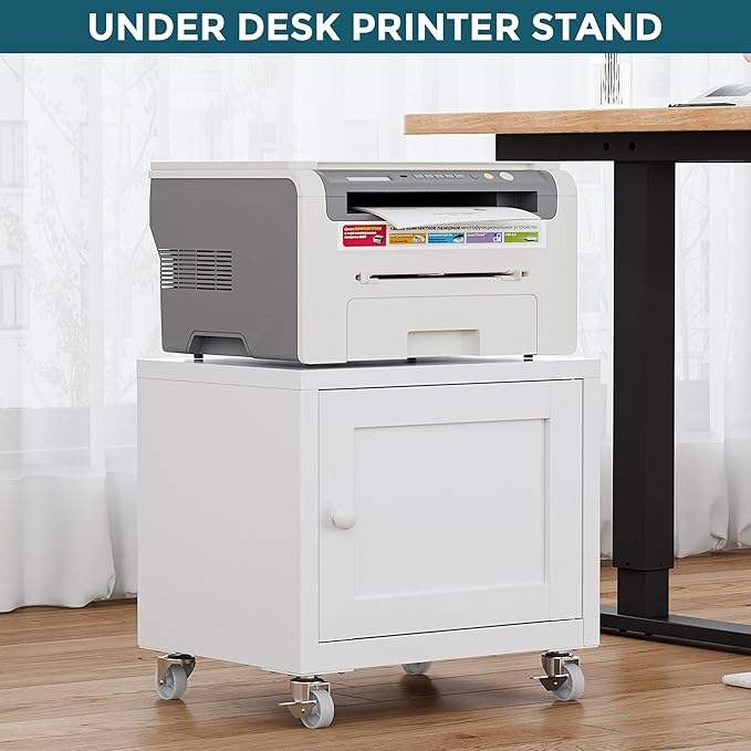 Small Printer Stand with Storage, Home Office Printer Table - Image 3