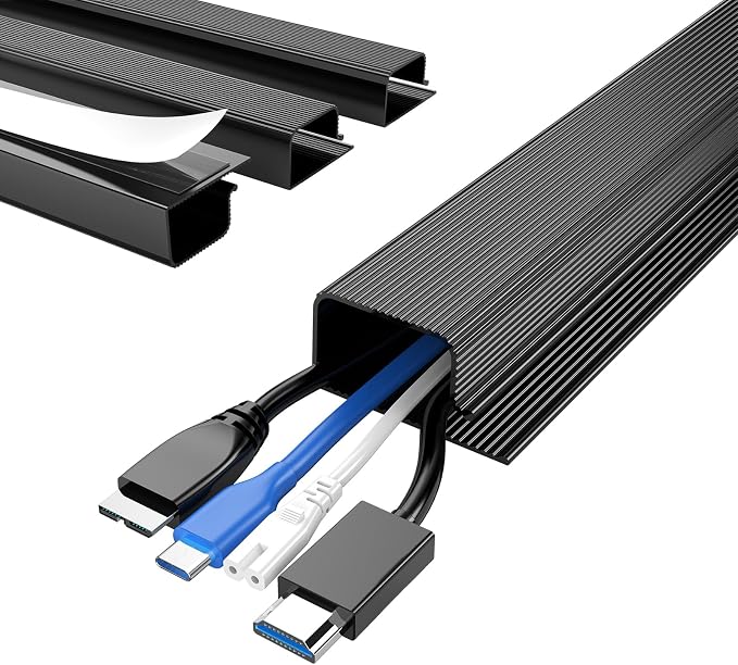 Delamu 4 Pack Cord Organizers for Desks, 62.8in Cable Organizer Cable by DELAMU