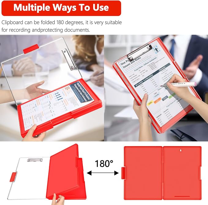 SFLHHDM Clipboard with Storage, Heavy Duty Clip Boards 8.5x11 with 2 Storage - Image 6