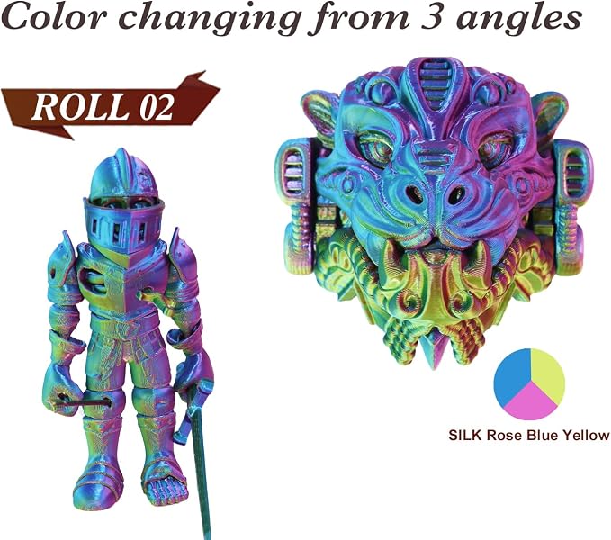 LOVOON Silk PLA 3D Printer Filament Bundle 2 KG, PLA Filament 1.75mm, Shiny - Image 3