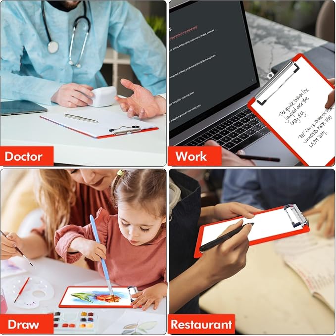 TFDLCG zm 2 PCS Red Plastic Clipboards Nursing Clipboard, Teacher Clip Boards - Image 7