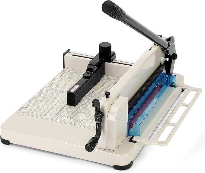 12 Inch Heavy Duty Paper Cutter,Guillotine Paper Cutter Heavy Duty for A4 Paper,Stack Paper Trimmer 400 Sheet Capacity,White A4 Guillotina para Papel for Office Home School.-DeskLoop Office