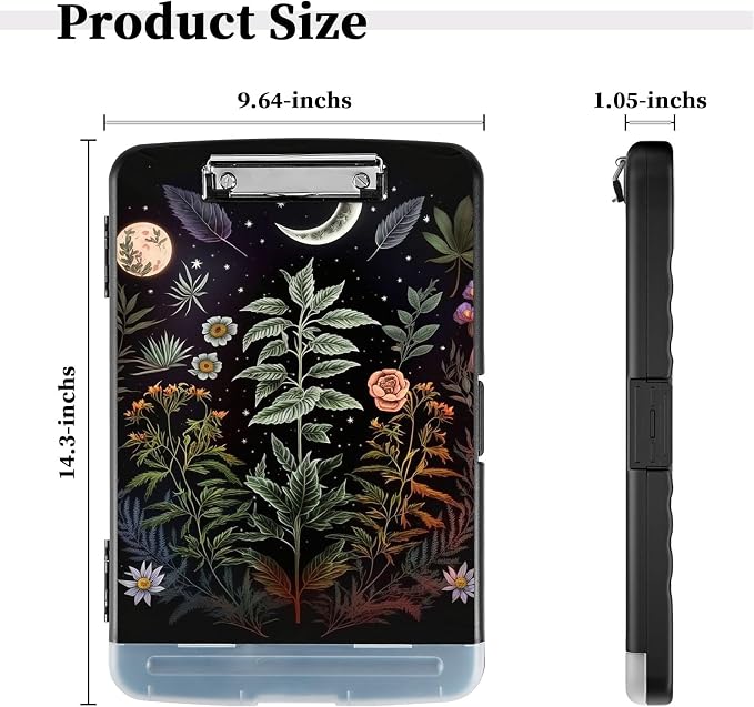 Clipboard with Storage, Heavy Duty Plastic Nursing Storage Clipboard Foldable - Image 2