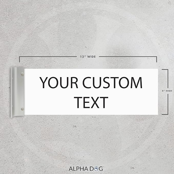 ALPHA DOG SIGNS Custom Projecting Hallway Nameplate, Personalized 2-Line Text - Image 2