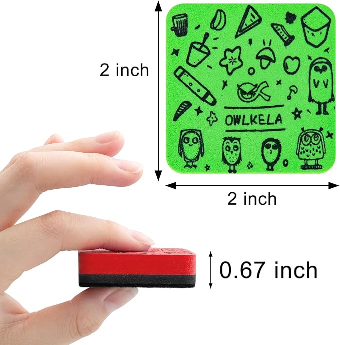 OWLKELA 30Pcs Dry Erase Erasers, Magnetic Whiteboard Eraser, Mini Whiteboard - Image 2