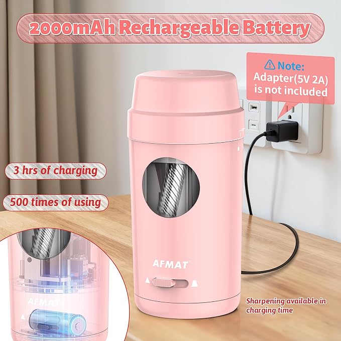 AFMAT Electric Pencil Sharpener, Auto in & Out, Fully Automatic Pencil Sharpener - Image 5