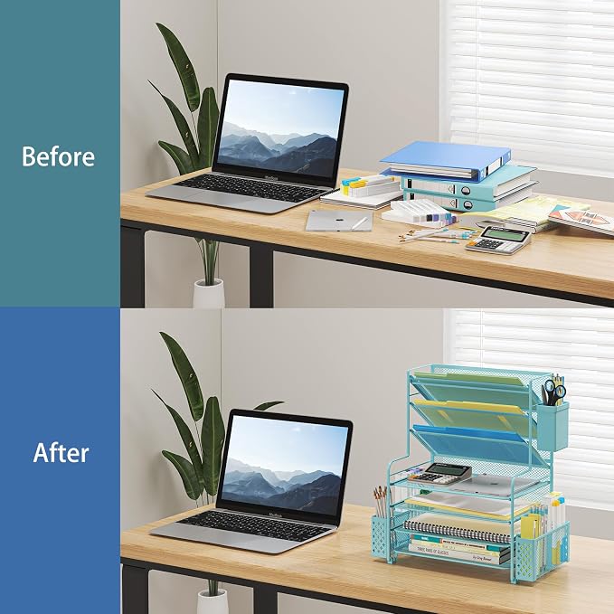 Simple Trending 7 Tier Desk File Organizer, Letter Tray Paper Organizer - Image 5
