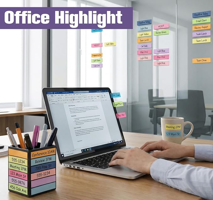 0.6 x 2in Sticky Notes Small, 4000 Sheets Index Tabs, 40 Pack Page Markers - Image 4