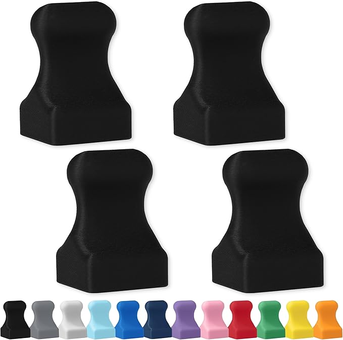 Glassboard Studio MiniPawn Magnet - Strong Neodymium Rare Earth Magnets for Fridge, Whiteboard, Locker & Magnetic Glassboards - Ideal for Crafting & Office Use - Strong Fridge Magnets (Jet Black, 4)-DeskLoop Office