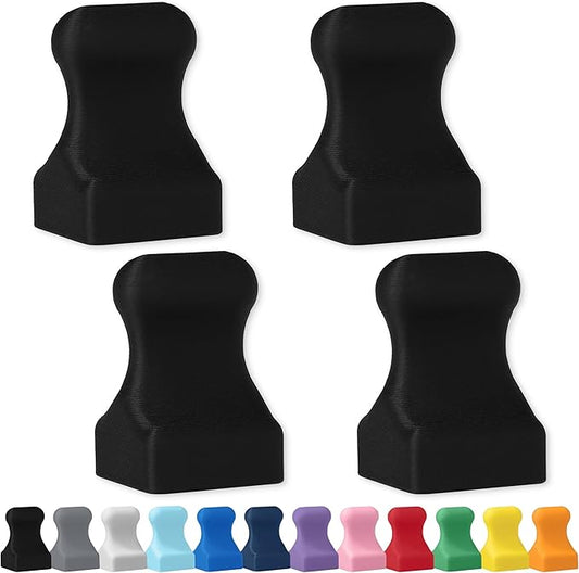 Glassboard Studio MiniPawn Magnet - Strong Neodymium Rare Earth Magnets for Fridge, Whiteboard, Locker & Magnetic Glassboards - Ideal for Crafting & Office Use - Strong Fridge Magnets (Jet Black, 4)-DeskLoop Office