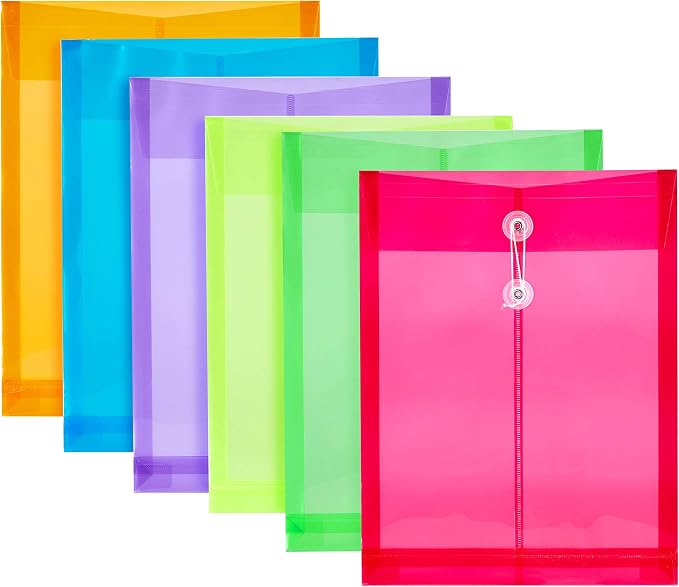6 Pack Plastic Envelopes Poly Envelopes Expandable Files Document Folders - Image 6