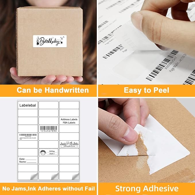 A4 30 Up Shipping Address Labels, 30 Per Page, 30-UP White Shipping Labels - Image 4