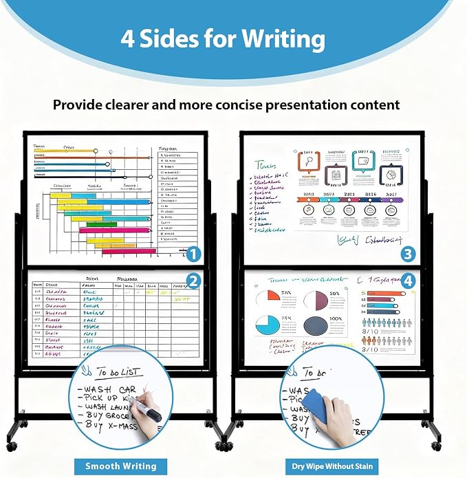 48 x 60 Inch Height Adjustable Dry Erase Whiteboard - Image 4