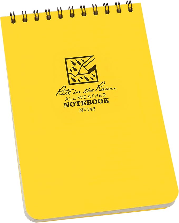Rite in the Rain Weatherproof 4" x 6" Top Spiral Notebooks, Universal Pattern by RiteintheRain