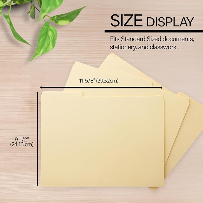 BAZIC Products Manila File Folders, 1/3-Cut Letter Size - Image 2