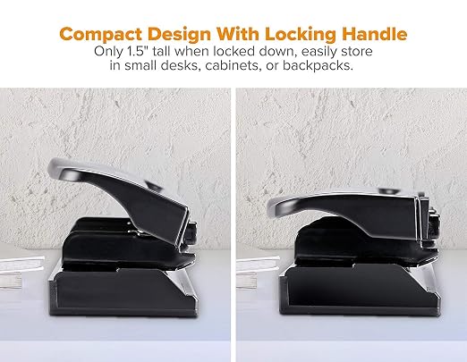 Bostitch Office 3 Hole Punch, Durable Metal, Rubber Base, 12 Sheets - Image 5