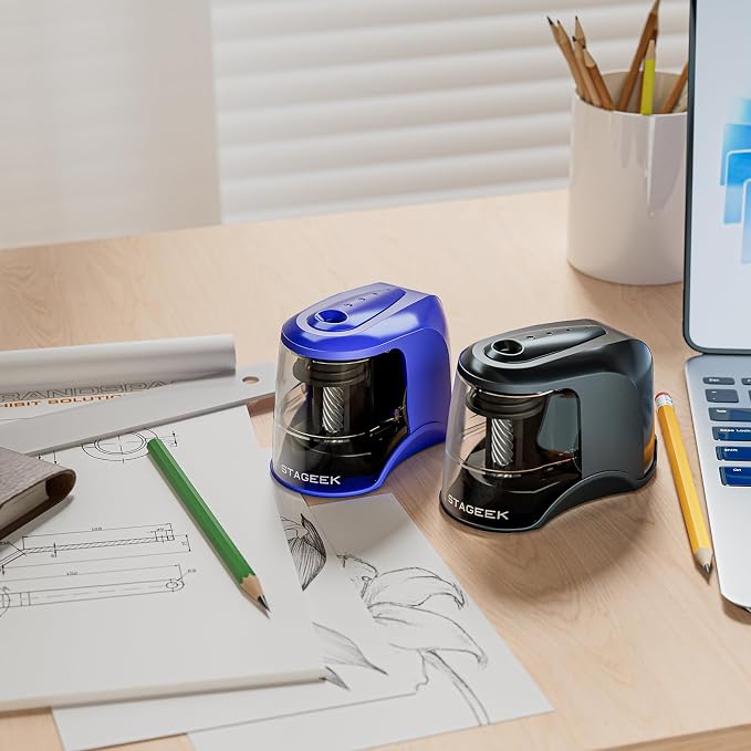 STAGEEK Electric Pencil Sharpener, Plug in or USB/Battery Operated. Fits No.2 - Image 7