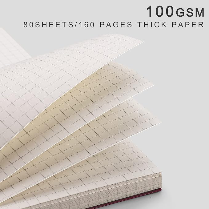 EMSHOI Graph Paper Spiral Notebook 7.48" x 10.15", 2 Pack 320 Pages B5 Large - Image 2