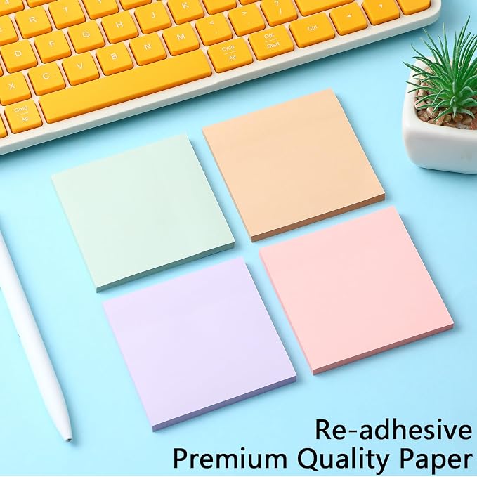 Thenshop 12 Pads Morandi Pastels Sticky Notes 3''x3'', Self Stick Notes Pads - Image 5
